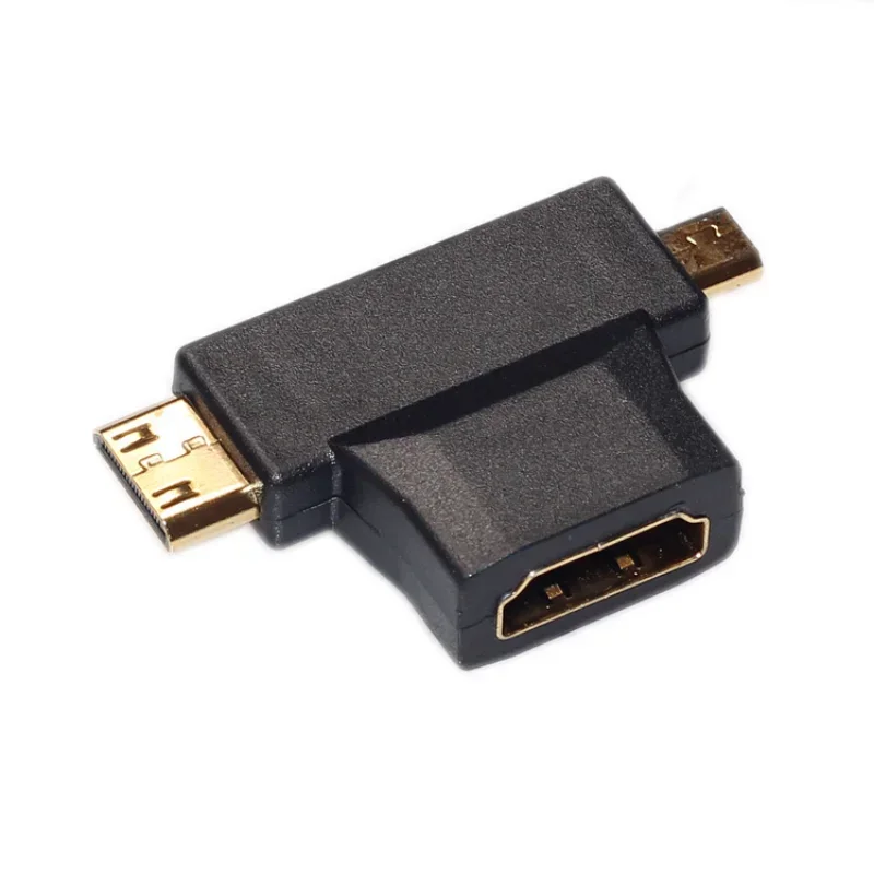 1pcs Mini/Micro/HDMI-compatible 2 In 1 Adapter Male ToFemale Connector Extender Cable  Extension Adapter Converter