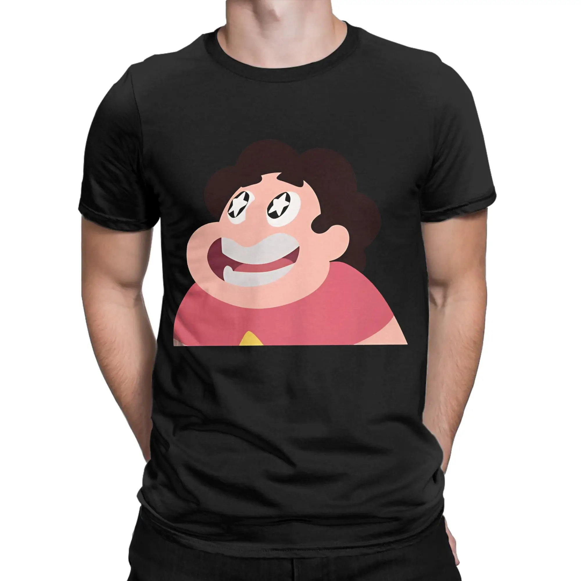 Happy Steven Classic Shirt Novelty 100% Cotton T-Shirt Steven Universe Tops Tees For Men