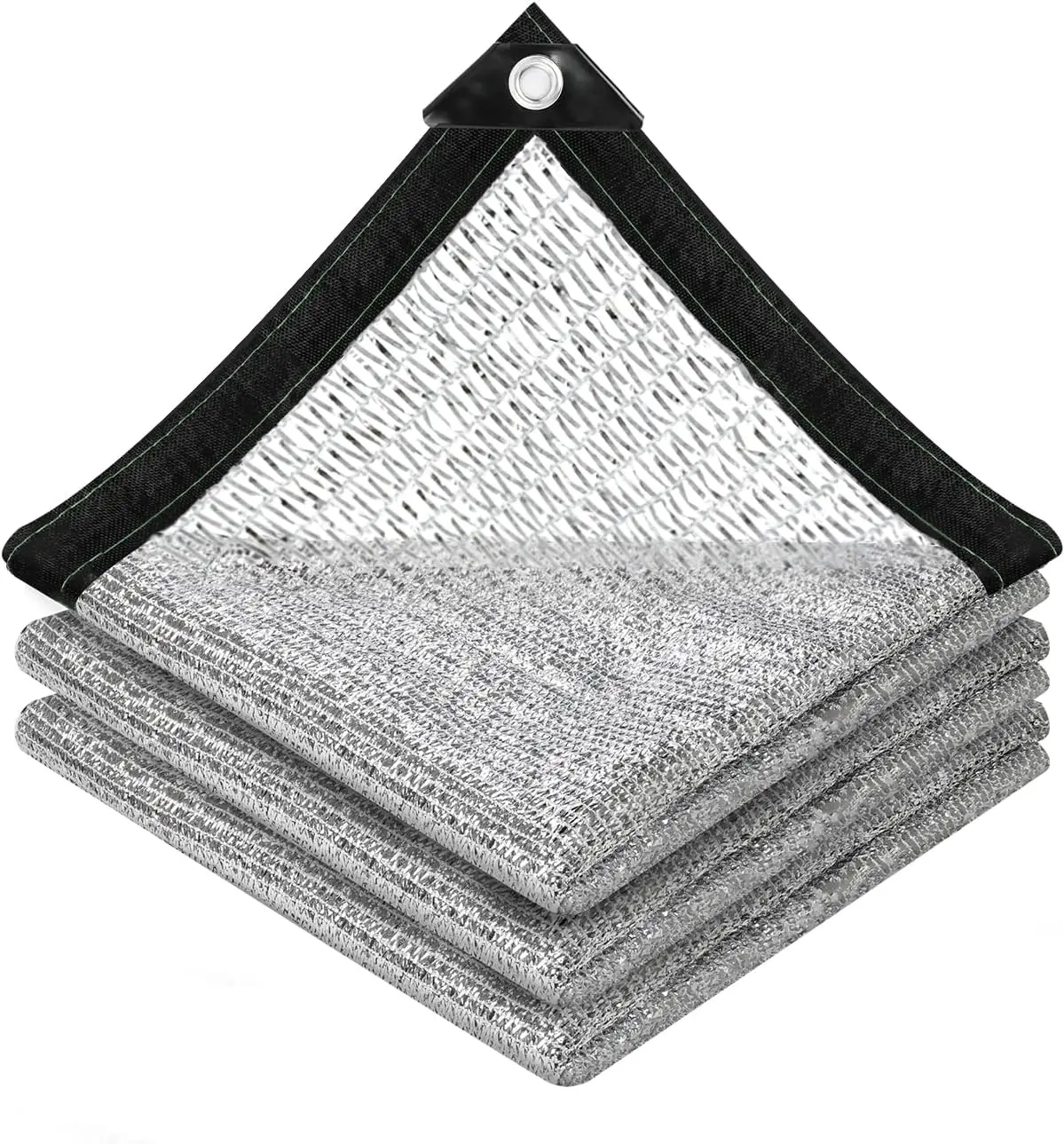 30% Reflective Aluminet Shade Cloth with Grommets, 12x30 ft - Light Sun Filtering, Breathable Airflow for Plants, Greenhouses, Patios, RVs