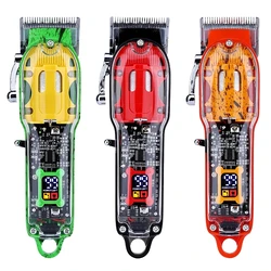 Professional Transparent Cover Hair Clipper for Men Electric Hair Trimmer Rechargeable Hair Clippers Hair Cutting Machine Tools