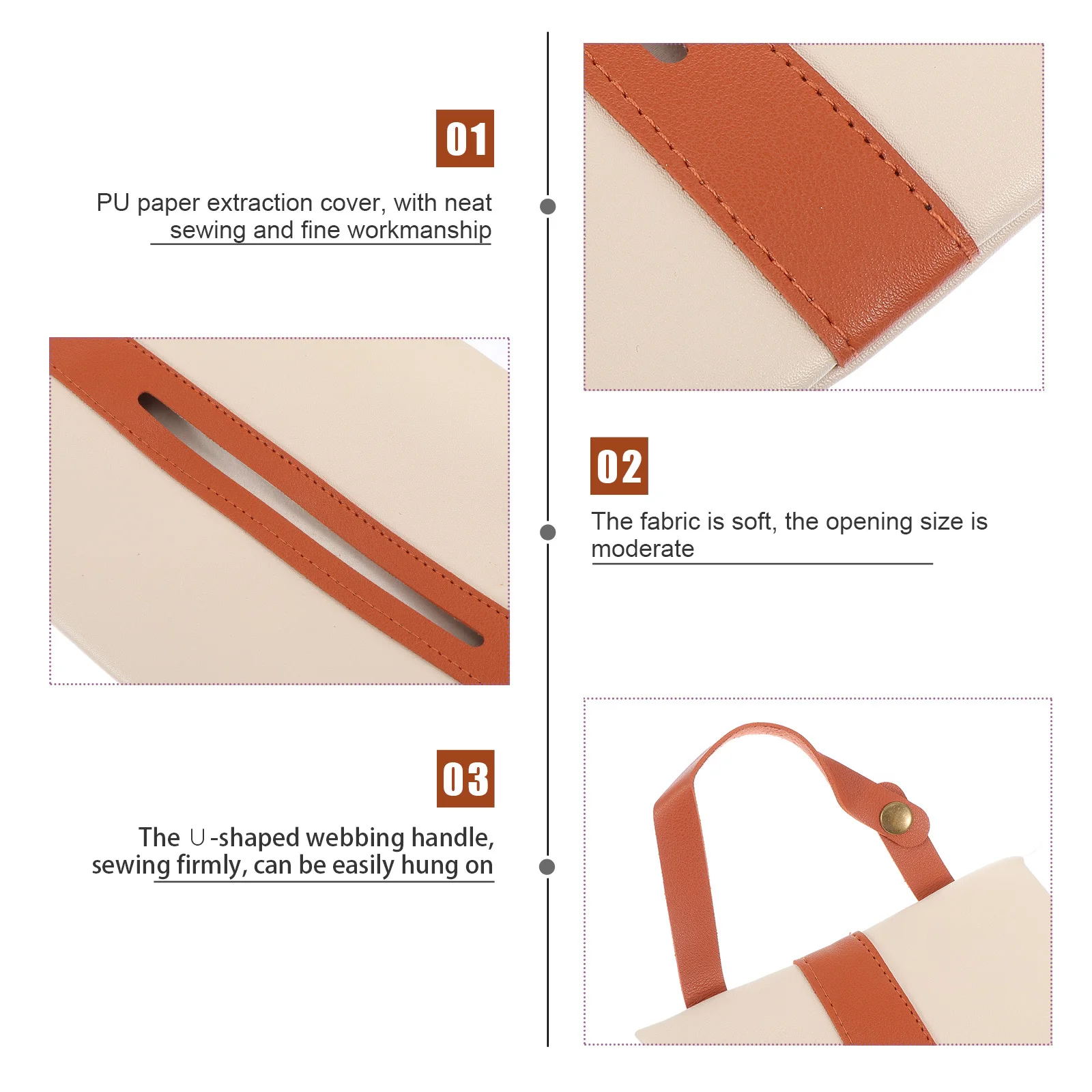 

Car Use Tissue Dispenser Tissue Box Stylish Organizer Easy to Install Back Seat Door Mountable Car Use Napkin Holder