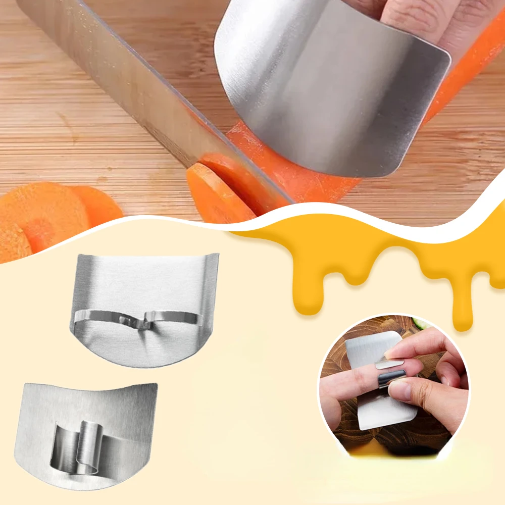 Kitchen Tool Accessories Stainless Steel Finger Guard Safety Vegetable Cutter Hand Guard Tool Kitchen Cut Finger Protector Tool