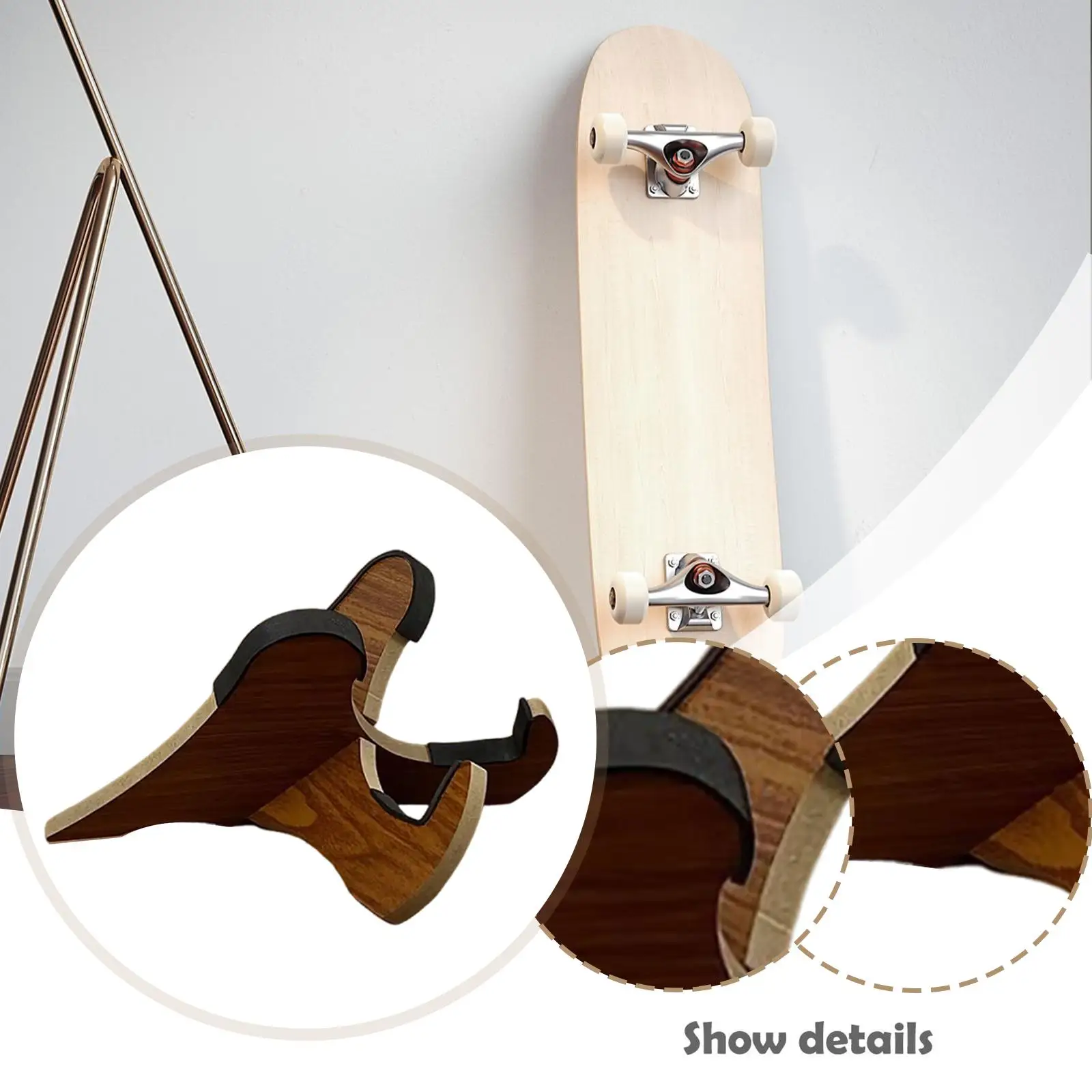 

Wood Skateboard Display Rack Durable Storage Holder Compact Organizer for Skateboard Snowboard Collection