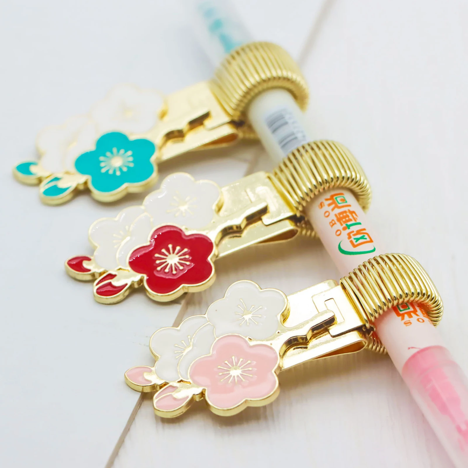 

Portable Pen Holder Clip Sturdy Durable Creative Flower Pen Clips for Home School Office Supplies DJA889