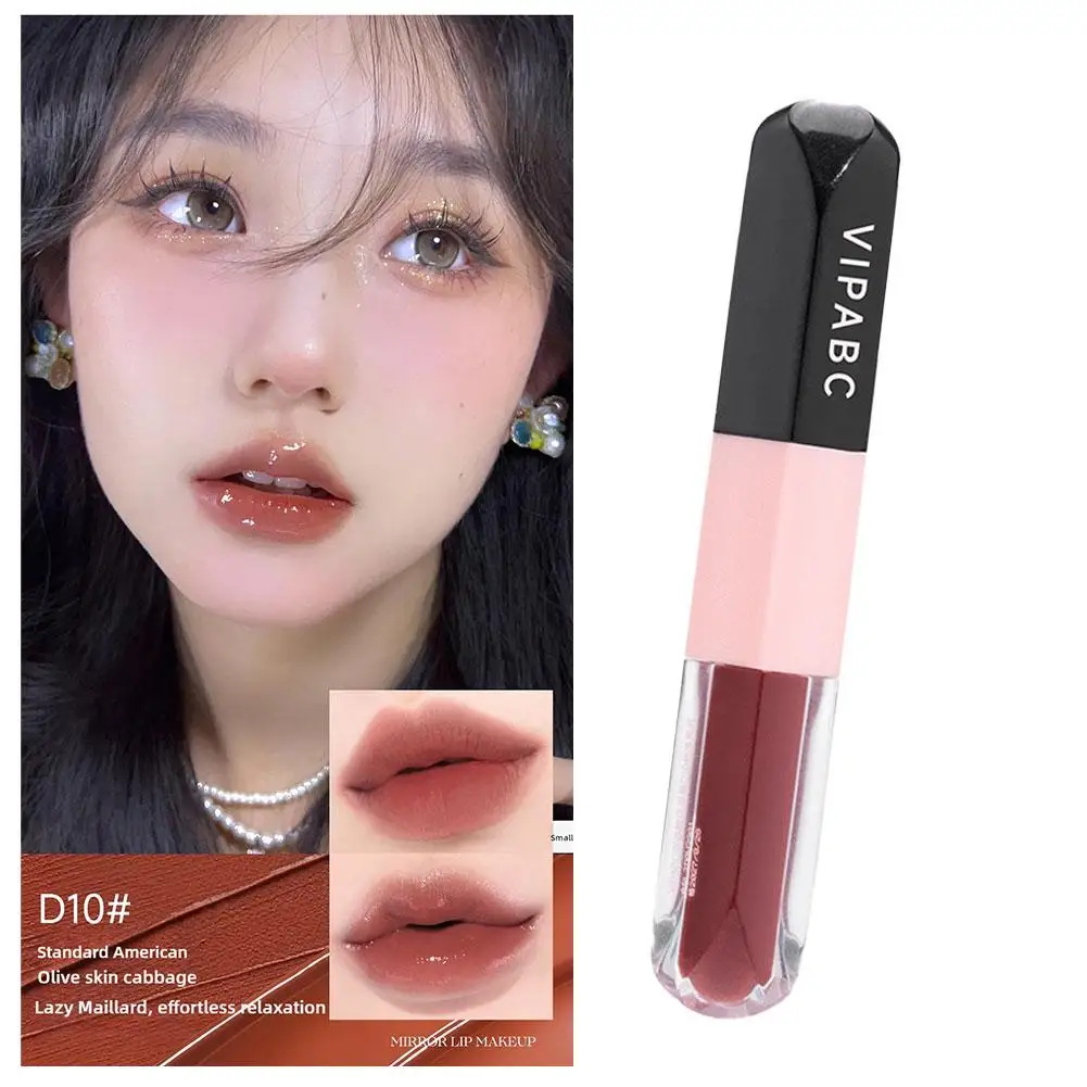 Nawilżające trzymające lusterko Dudu Lip Essence Lip Makeup Glaze Honey Mud Lip Raincoat Lip Mouth Matte Double Red Mist W1o0