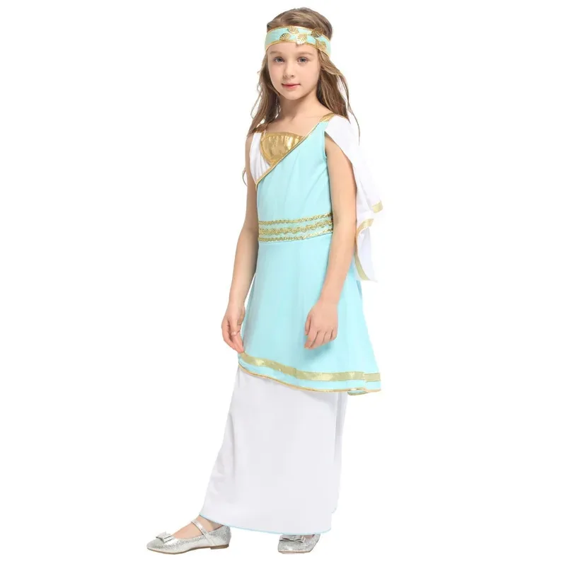 أزياء الأطفال الرومانية اليونانية الأميرة آلهة فينوس أثينا أزياء الهالوين بوريم كرنفال حفلة تنكرية لعب الأدوار