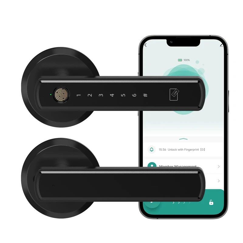 Smart Lock Fingerprint Door Lock App Control TYPE-C Interface Passcode Unlock Electronic Touchscreen Keypad