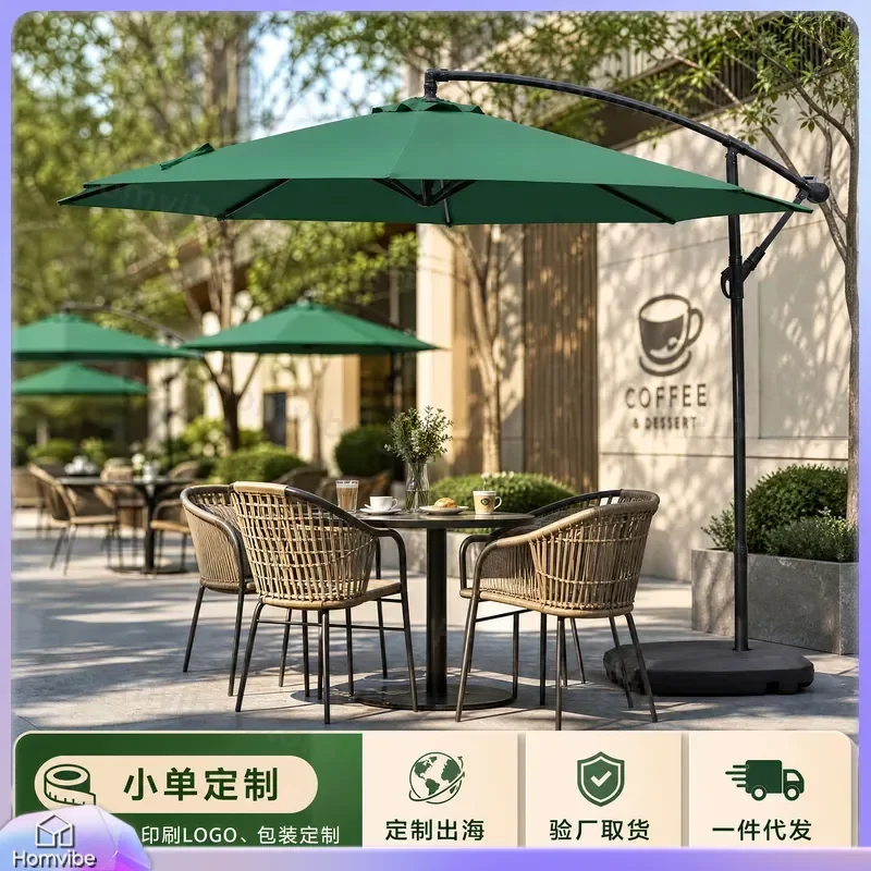 Large Outdoor Patio Umbrella Cantilever Banana Sunshade for Garden Beach Camping Courtyard Parasol with Crank Tilt UV