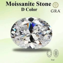 Moissanite Gemstone Oval Cut D Color VVS1 Lab Synthetic Created Heat Diamond for DIY Jewelry Making Materials with Report