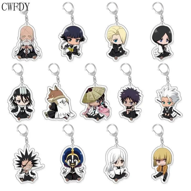 Anime Cosplay Chaveiro para Mulheres e Homens, Kurosaki Ichigo, Pingente de Mochila, Badge Cartoon, Corrente Acrílica, Jóias, 20 Pcs/Lot