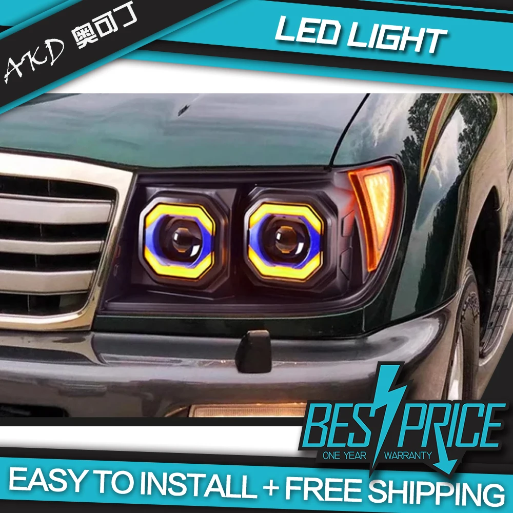 

AKD Cars Styling Headlight for Toyota Land Cruiser Headlights 1998-2007 LC100 LED Headlight DRL Hid Bi Xenon Angel Eyes