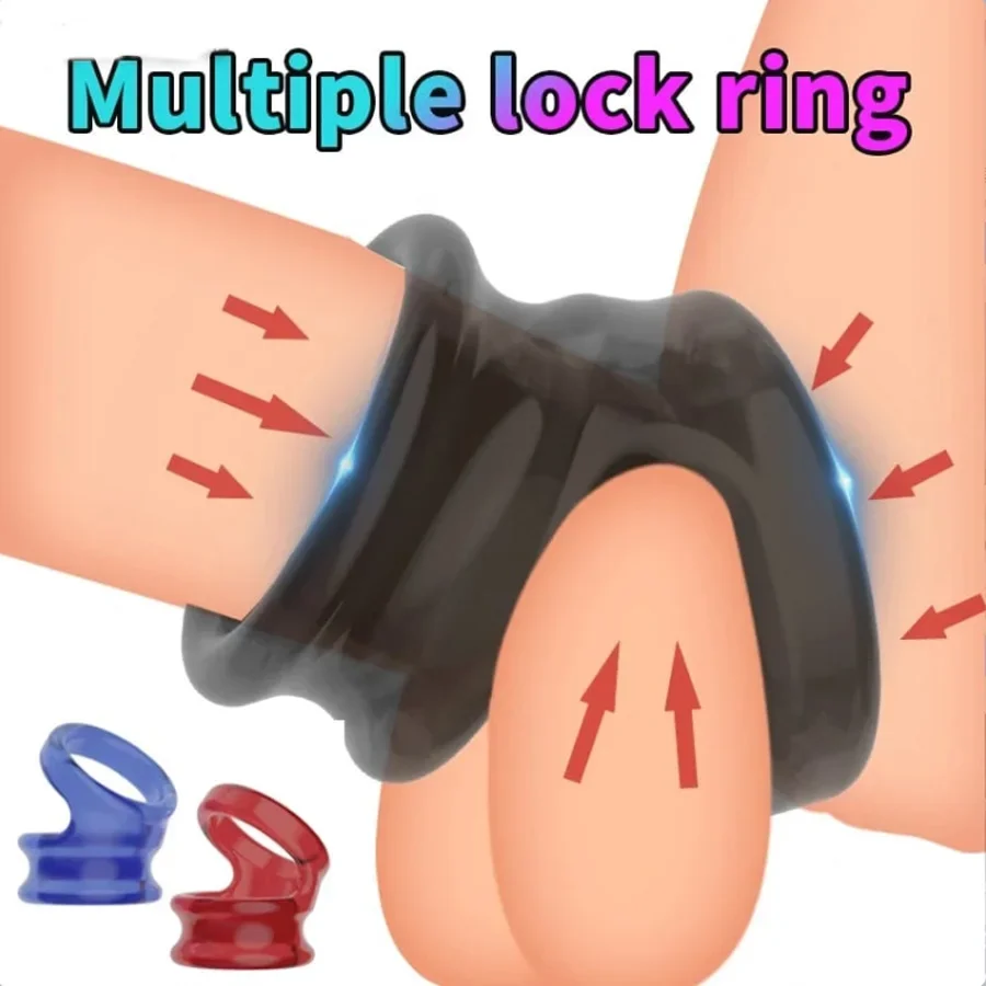 Cock Penis Ring riutilizzabile ritardo eiaculazione erezione più forte Sex Yoys forniture per adulti ugello di lino anello Cock Sex Toys For Men