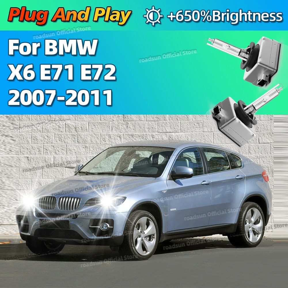 

2PCS 35W Car Light 6000K Xenon Lamp HID Headlight Bulbs For BMW X6 E71 E72 2007 2008 2009 2010 2011 Longer Life Plug and Play