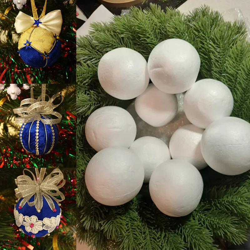 1-10cm White Party Solid Foam Ball Polystyrene Balls Project Round Tree For DIY Wedding Parties Celebrations Size 2-10cm