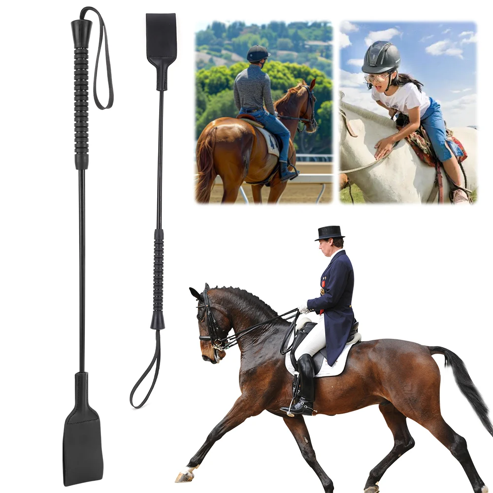 21Inch Riding Crop with Handle Equestrian Training Horse Whip PU Leather Outdoor Portable Pointer for Horses