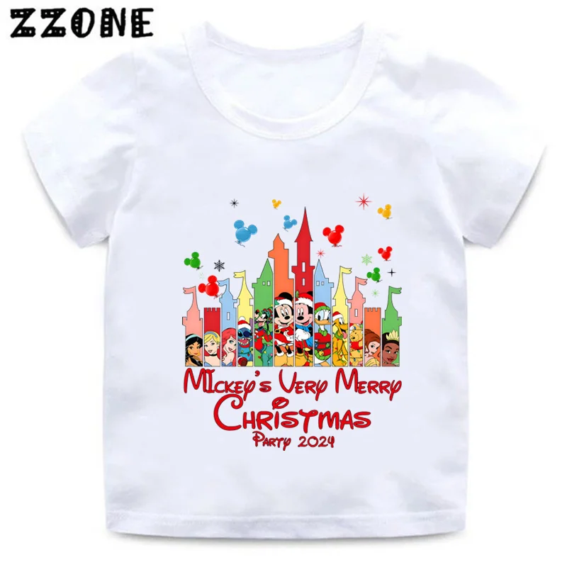 

Mickey Minnie Mouse Disney Christmas Print Cartoon Kids T-Shirts Girls Clothes Baby Boys T shirt Summer Children Tops,ooo5910