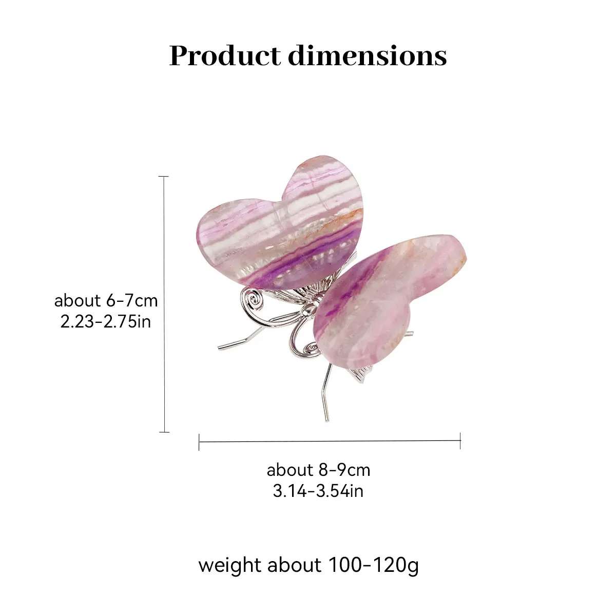 تمثال فراشة فلوريت قوس قزح طبيعي ، حجر كريستال ملون عشوائي ، نحت أحجار كريمة ، هدايا ديكورية منزلية ، 1 * *