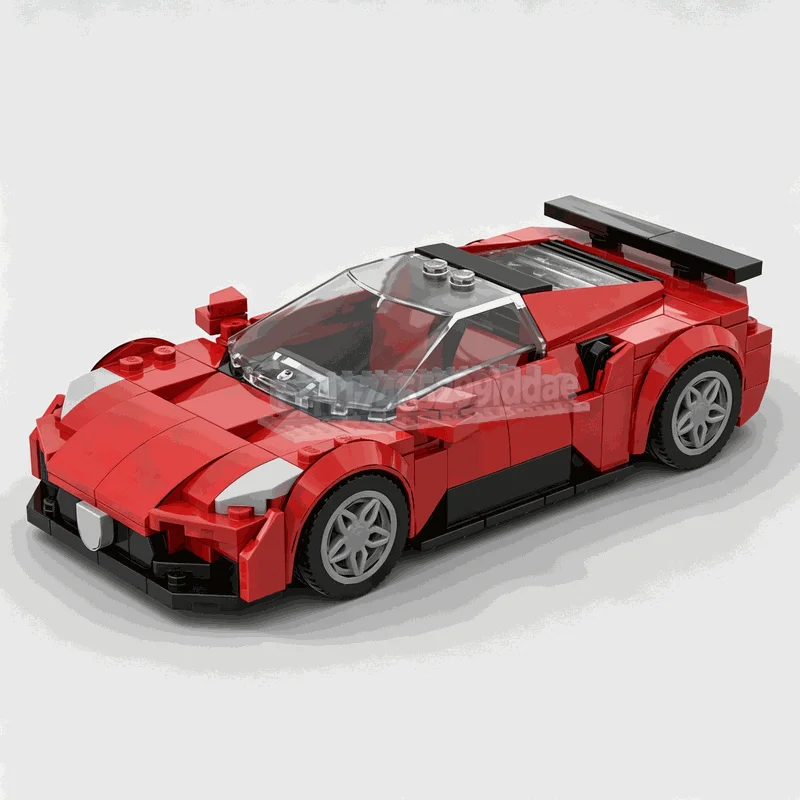 346PCS Red Super Sports Car Building Blocks Racing Vehicle Model DIY Assembly Set Creative Display Collection Birthday Gift Toy