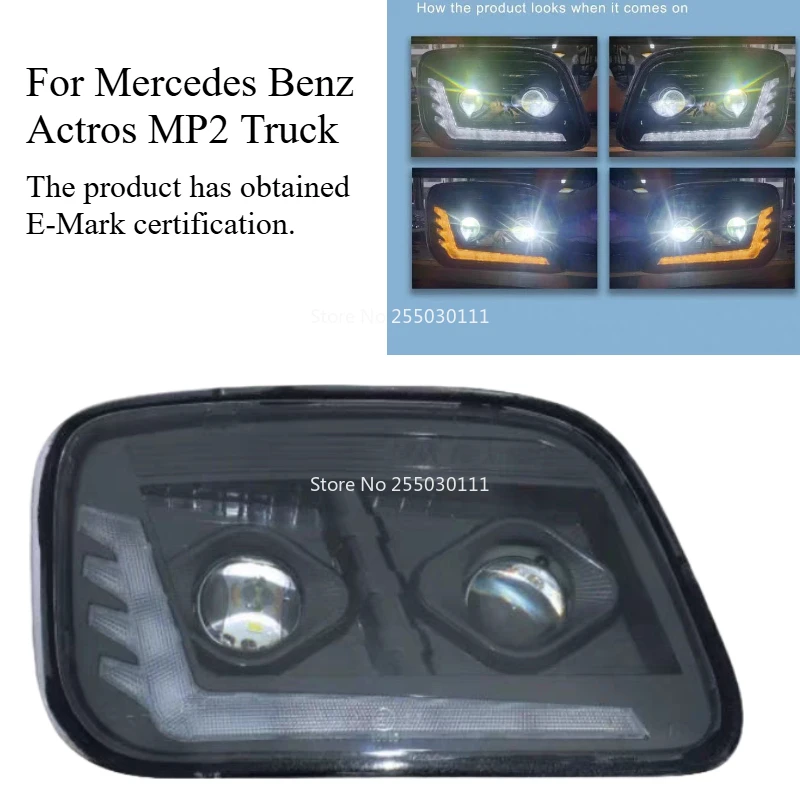 

1 Pair 24V LED Head Lamp With LENS Fit For For Mercedes Benz Actros MP2 Truck Head Light 9438200261 9438200161