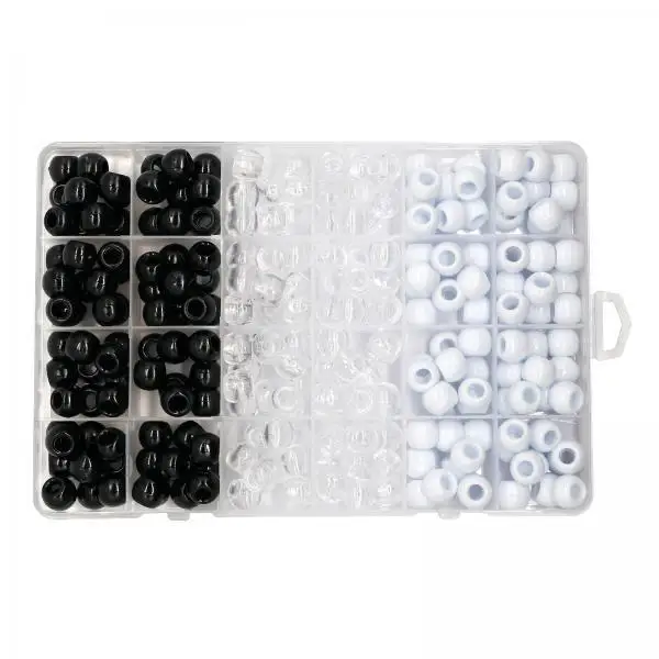 Dreadlocks Accessories Resin Hair Tie Beads Clear White Black Pony Beads Large Hole for Braids Beard and DIY Crafts