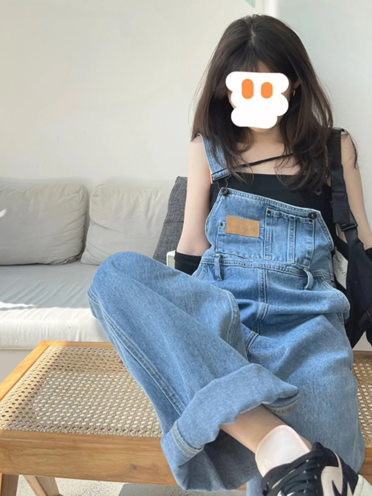 Salopette di jeans da donna Pantaloni sottili a gamba larga Estate New Sle Riduzione dell'età Fufu Mucca Abito intero allentato di piccole dimensioni