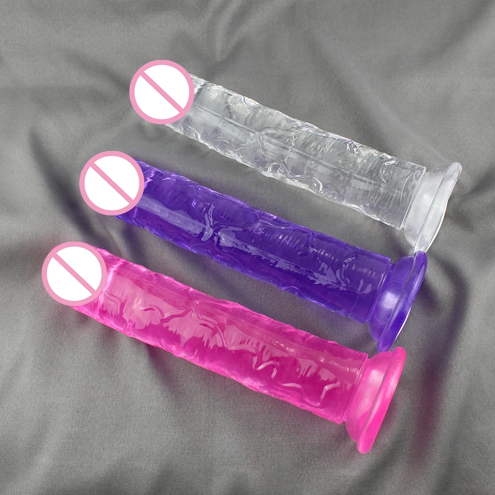 XS/S/M/L/XL/XXL Translucent Soft Jelly Big Dildo Realistic Fake Dick Penis Butt Plug Sex Toys for Woman Men Vagina Anal Massage