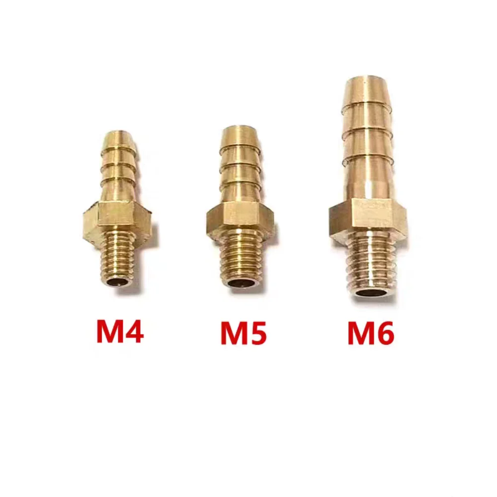 Hose Barb I/D 2.5mm 3mm 4mm 5mm 6mm 8mm 10mm x Metric M5 M6 M8 M10 M12 Male Brass Splicer Coupler Connectors Fittings Plumbing