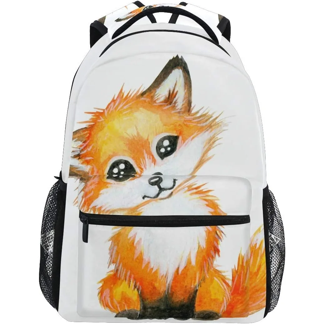

Cute Little Fox Animal Print Large Backpack Personalized Laptop iPad Tablet Travel School Bag with Multiple Pockets