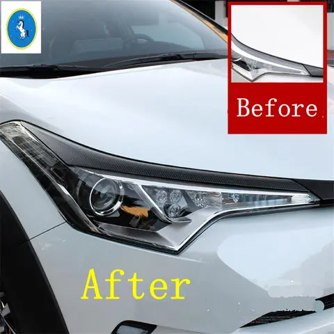 Front Head Lights Lamps Eyelid Eyebrow Strip Decoration Cover Trim For Toyota C-HR CHR 2016 - 2020 ABS Accessories Exterior Kit 10 best sales toyota chr styling - №2