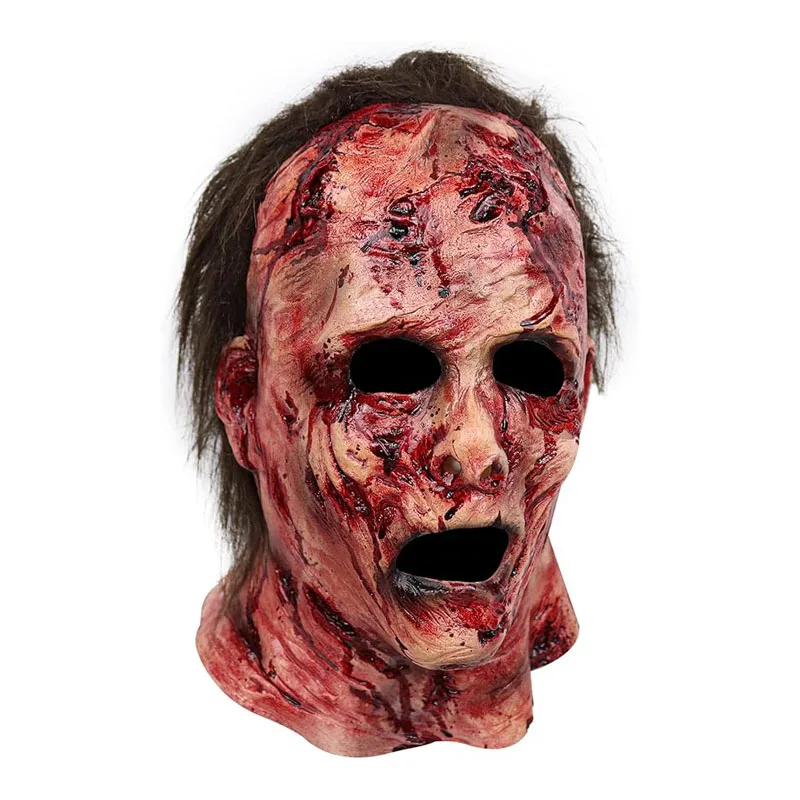 

Bloody Scary Halloween Mask Monster Hood High Quality Latex Mask Adult Party Cosplay Costume Props Horror Decor