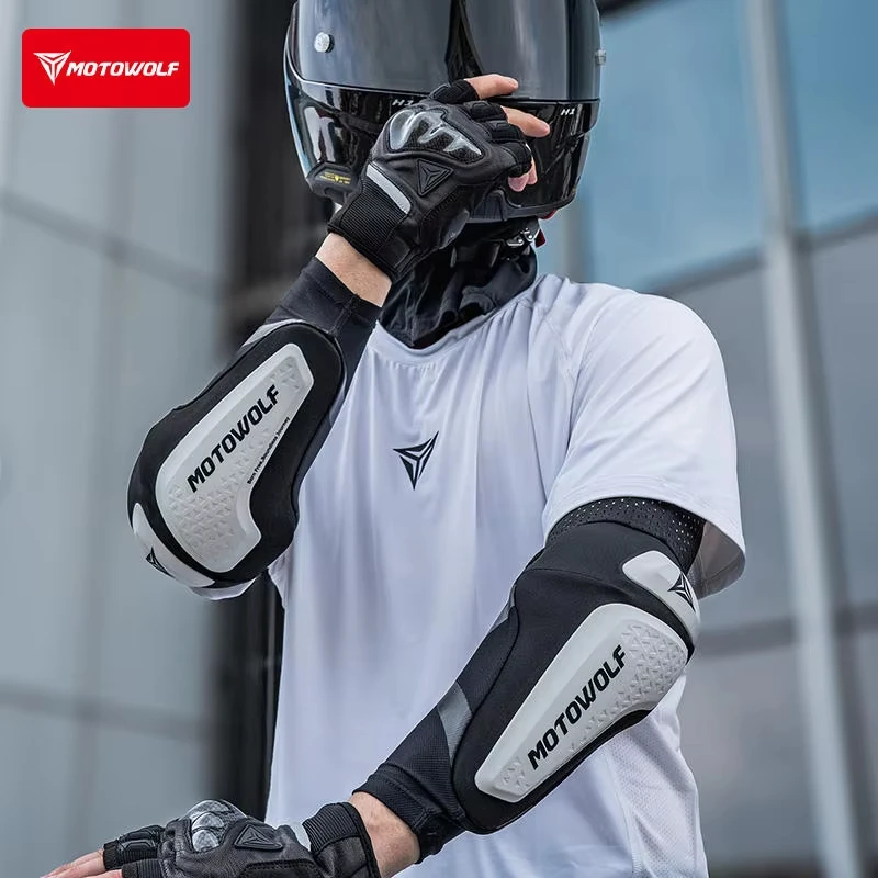 MOTOWOLF Motorcycle Elbow Pads CE Certified Arm Guards Impact Resistant Breathable Anti Slip Protector Dirt Bike Motocross MTB