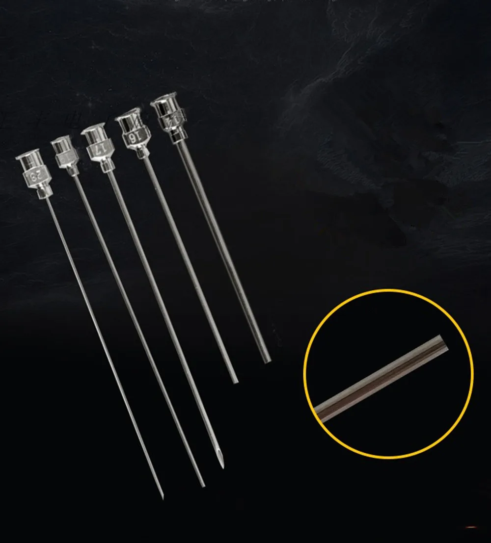 5 cái 80 mét Dài 25 Gam Đến 13 Gam Thép Không Gỉ Syringe Needle Pha Chế Needle Phòng Thí Nghiệm Thí Nghiệm Kim Phẳng End