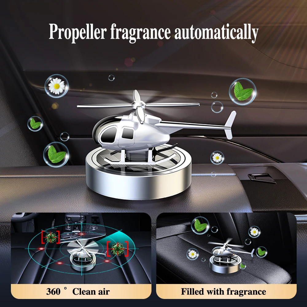 

Car Air Freshener Solar Helicopter Auto Flavoring Car Perfume Interior Accessories Propeller Rotating Fragrance Diffuse Supplies