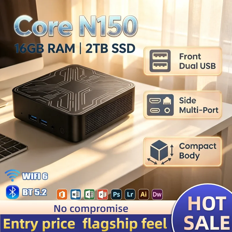 インテル-core-n150-ポータブルミニデスクトップ-2026-16gb-ddr4-m2-nvme-ssd-トリプル4k-wifi6-静音冷却-オフィス・ホームコンピューター