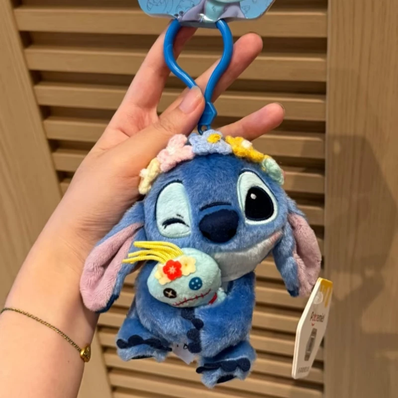 Echte Disney Stitch knuffel Anime pop sleutelhanger Cartoon & schattig kinderspeelgoed Rugzak hanger Valentijnsdag geschenkdecoratie