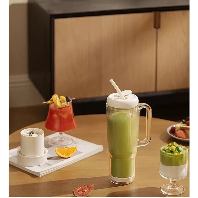 Double‑Layer Glass Juicer Cup, Small Wireless Portable Ice‑Crushing Juice Maker