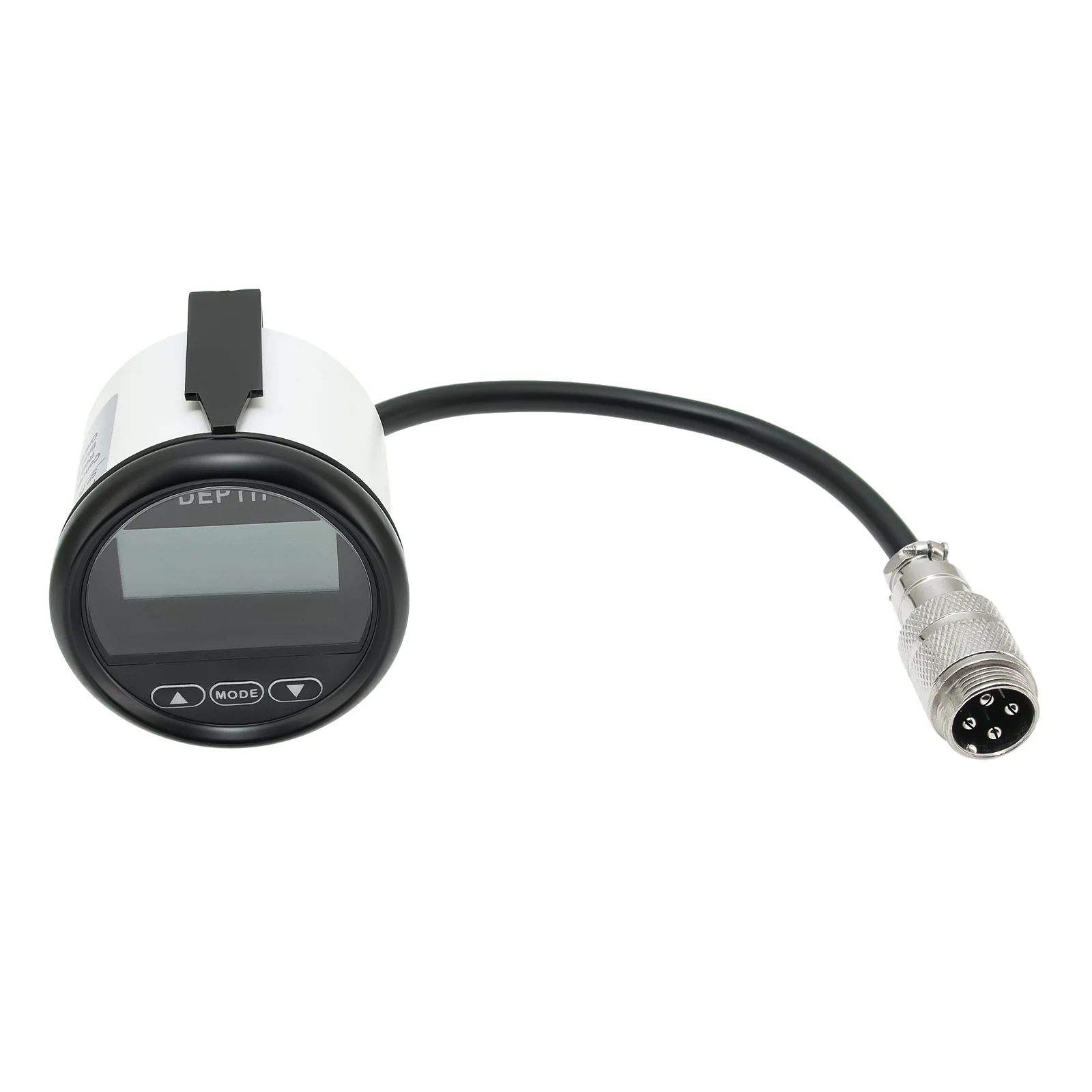 Universal 12V Marine 52mm Digital Depth Gauge Indicator with Transducer and White Backlight for Yachts Fishing Boats