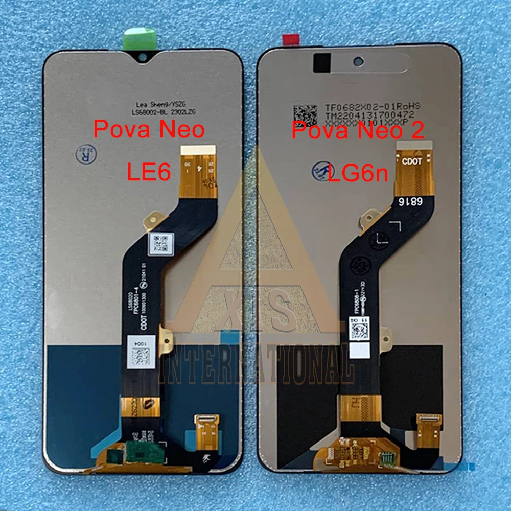 For Infinix Tecno Pova Neo LE6 LE6h LCD Neo 2 LG6n LCD Display Screen Frame Touch Panel For Tecno Pova Neo 3 LCD LH6n Display