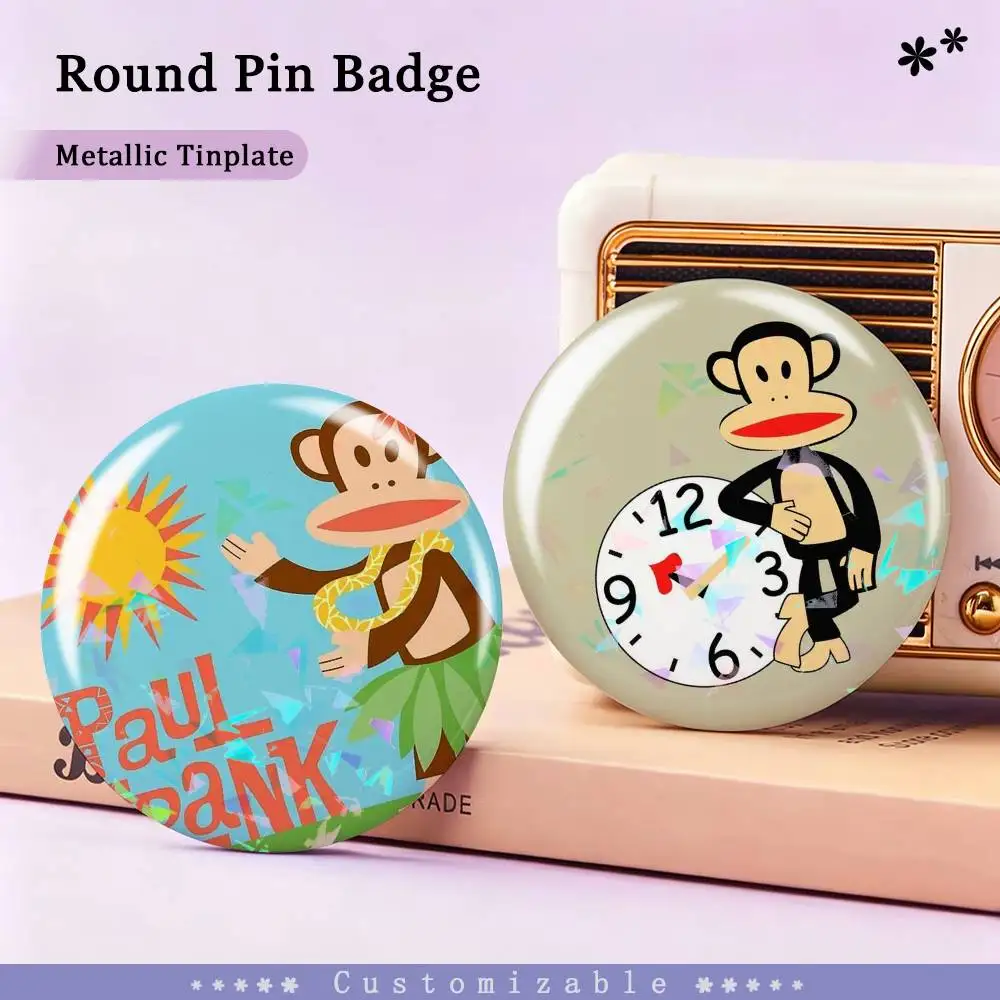 Funny P-Paul F-Frank J-Julius Badges Creative Tinplate Round Button PinsBrooch Badge Clothes Backpack Custom