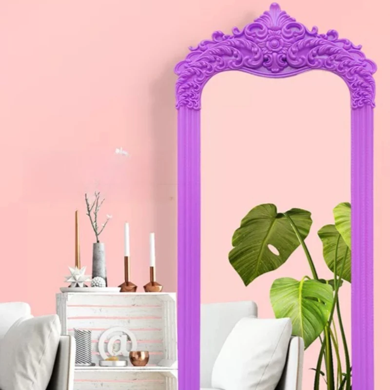 Apartment Standing Decorative Mirrors Aesthetic Square Wooden Mirrors Full Body Design Princess Specchi Decorativi Home Decor - view 3