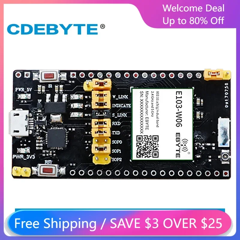 CDEBYTE CC3235 Wifi Module Test Board E103-W06-TB USB Interface Easy Use Pre-Welded E103-W06 TTL Test Board