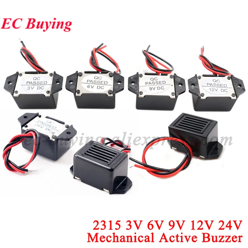 2Pcs/1pc Alarm Buzzer 2315 DC 3V 6V 9V 12V 24V 90dB Mini Electronic Alarm Buzzer High Decibel Vibration Alarm Sound 2320 22x4mm