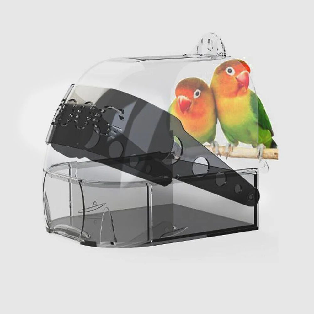 

Parrot Shower Large Bathroom Bird Cage Supplies Multi-purpose Bath Room Bather Feeding Box Bird Bath Tub