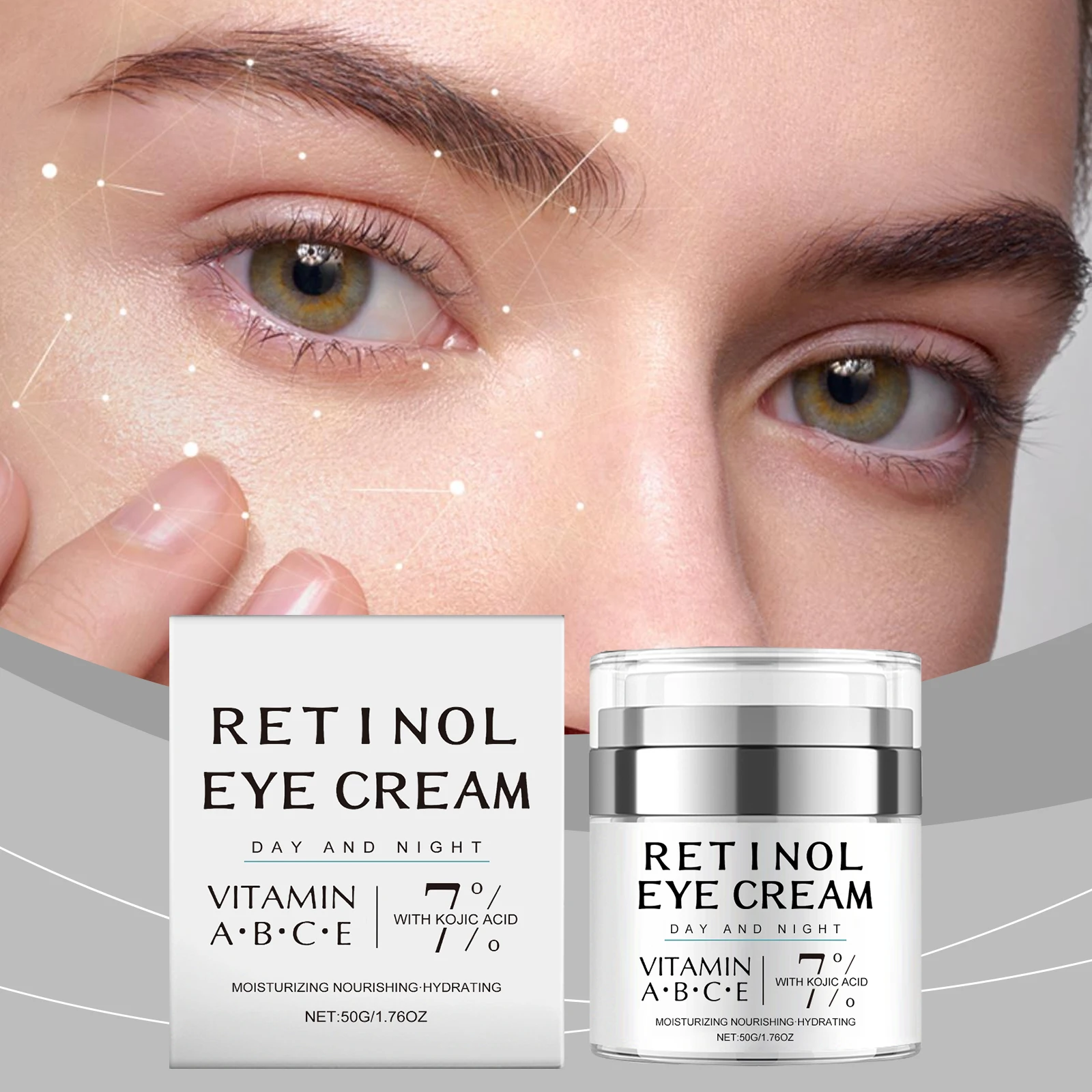 Crème pour les yeux au rétinol pour l'élimination des cernes contre le vieillissement, Anti-rides, traitements gonflés pour les yeux, crème d'élimination des graisses sous les yeux