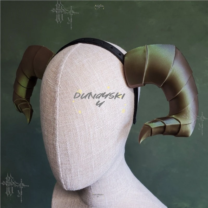 Gothic Sheep Horn Headband Retro Rustic Demon Ram Horn Headwear For Medieval Fantasy Halloween Anime Roleplay view 6