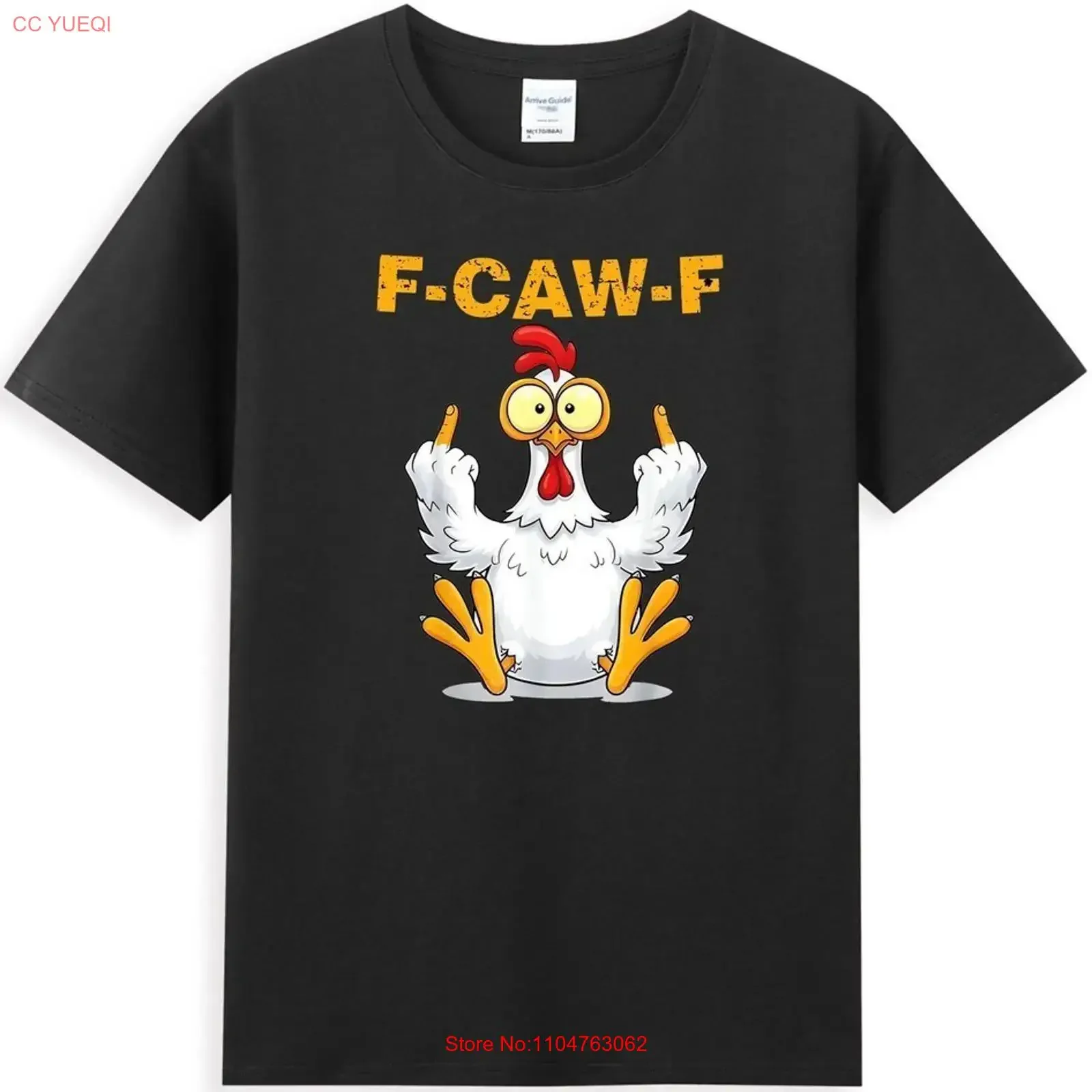 F Caw Funny Chicken Middle Finger Meme Quote T Shirt Q4589 vintage Washed Versatile Top For Everyday Wear designer clothes