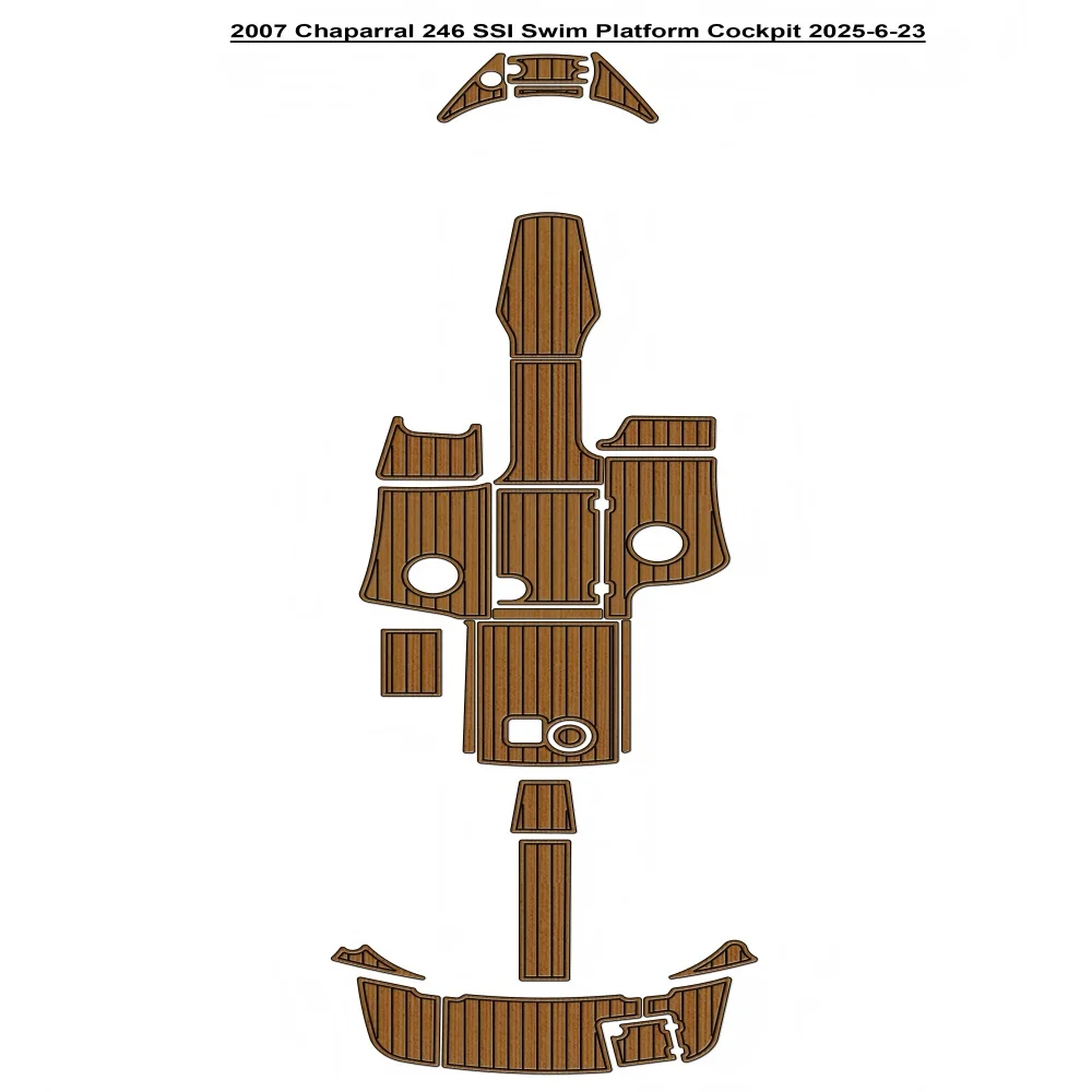 

2007 Chaparral 246 SSI Платформа для плавания Кокпит Лодка EVA Пена из тикового дерева Коврик для пола SeaDek Стиль Самоклеящийся V085 01