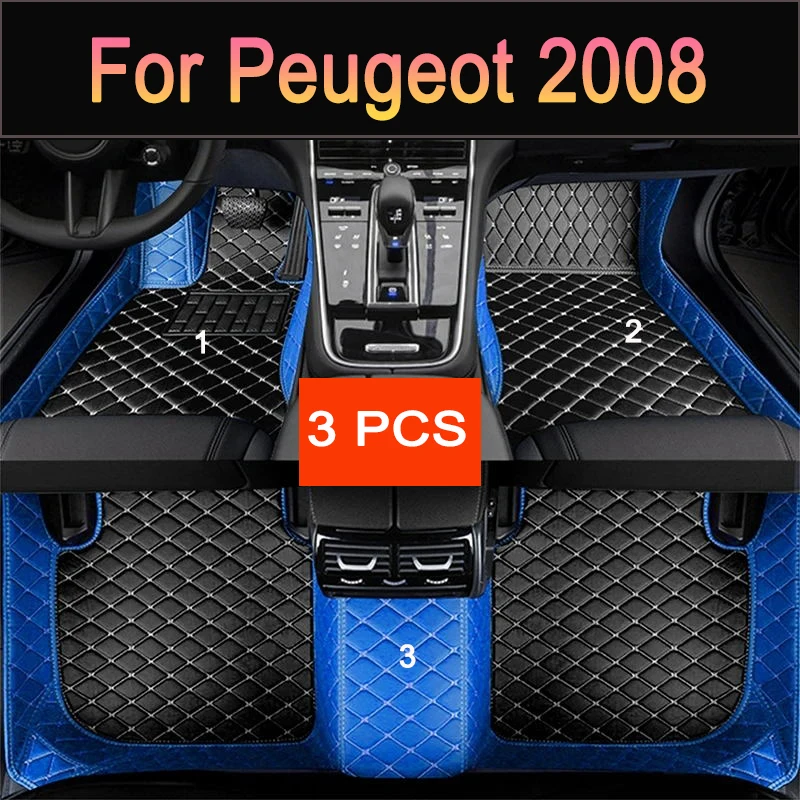 

Car Floor Mats For Peugeot 2008 2020 Auto Styling Custom Waterproof Decoration Leather Carpets Interior Accessories Foot Pad
