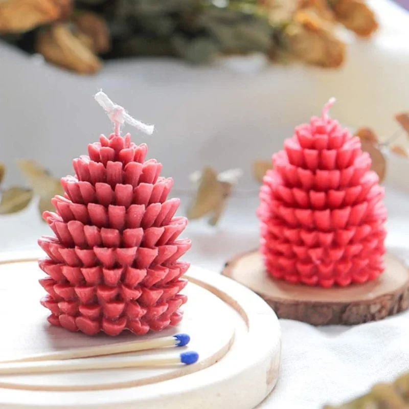 2026 Pine Cones Candle Silicone Mold DIY Pine Ball Aromatic Candle Making Resin Soap Mold Christmas Gifts Craft Supplies