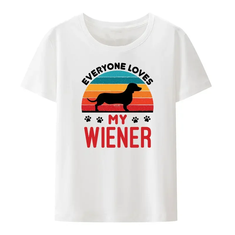 Todo el mundo vive mi Wiener Modal estampado camiseta encantadora cuello redondo Ropa Mujer Camisetas gráficas divertidas mujeres creativas únicas Camisetas geniales